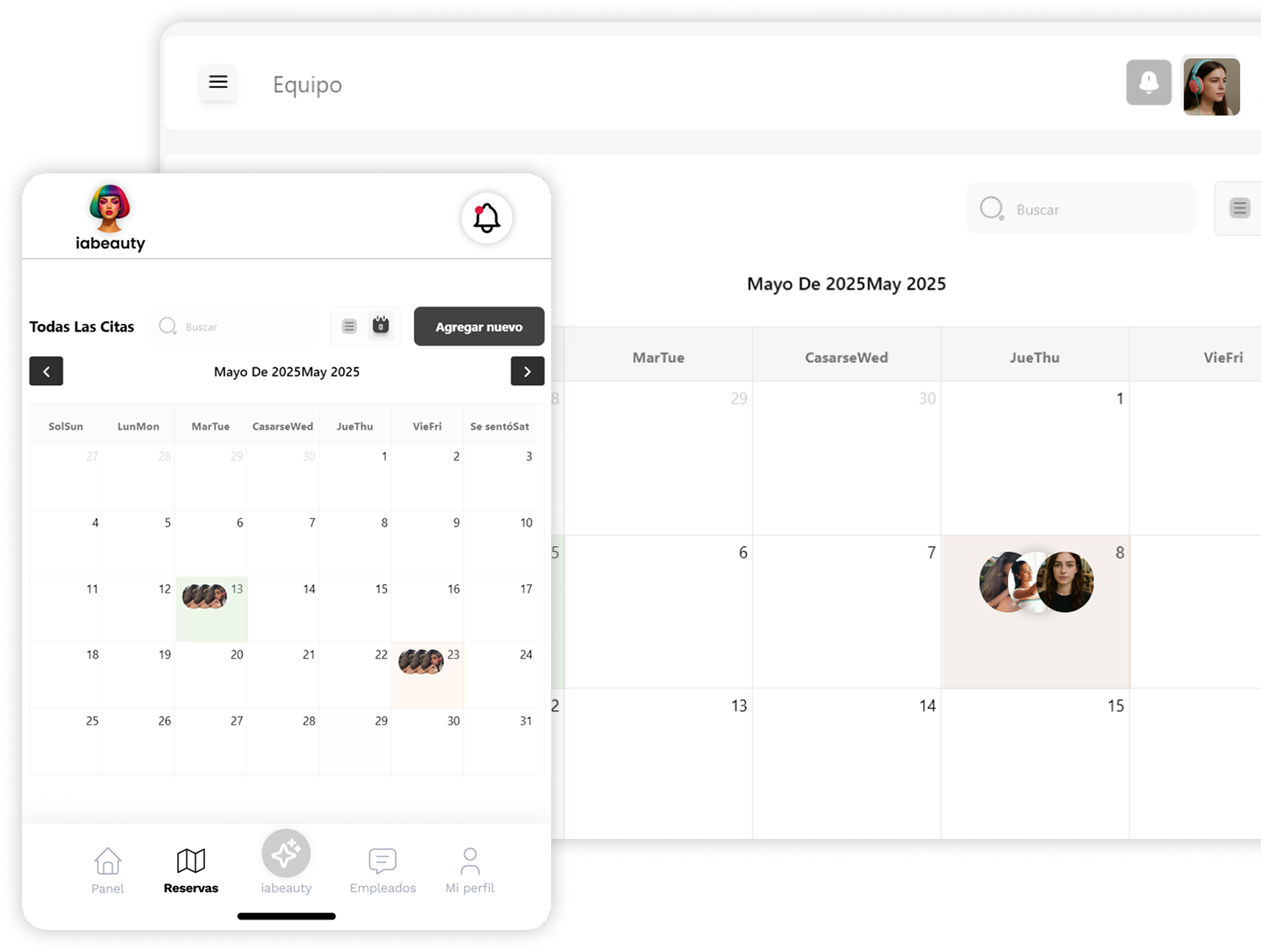 Vista de la app IABeauty
